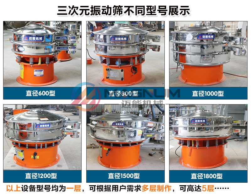 烘干豆渣旋振篩不同型號展示